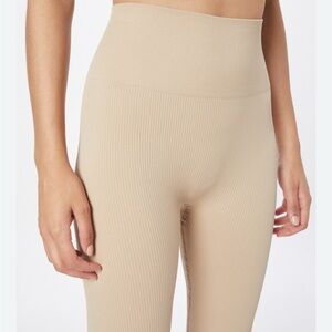 Khaki ribbed leggings